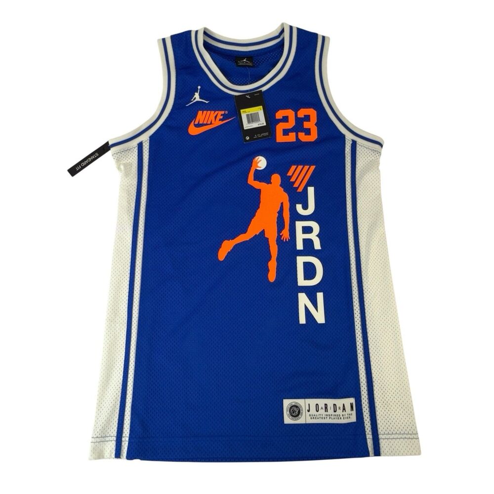 Nike  Air Jordan 5 Legacy Jersey Sleeveless Tank Blue/Orange AV5984-405 Men’s S